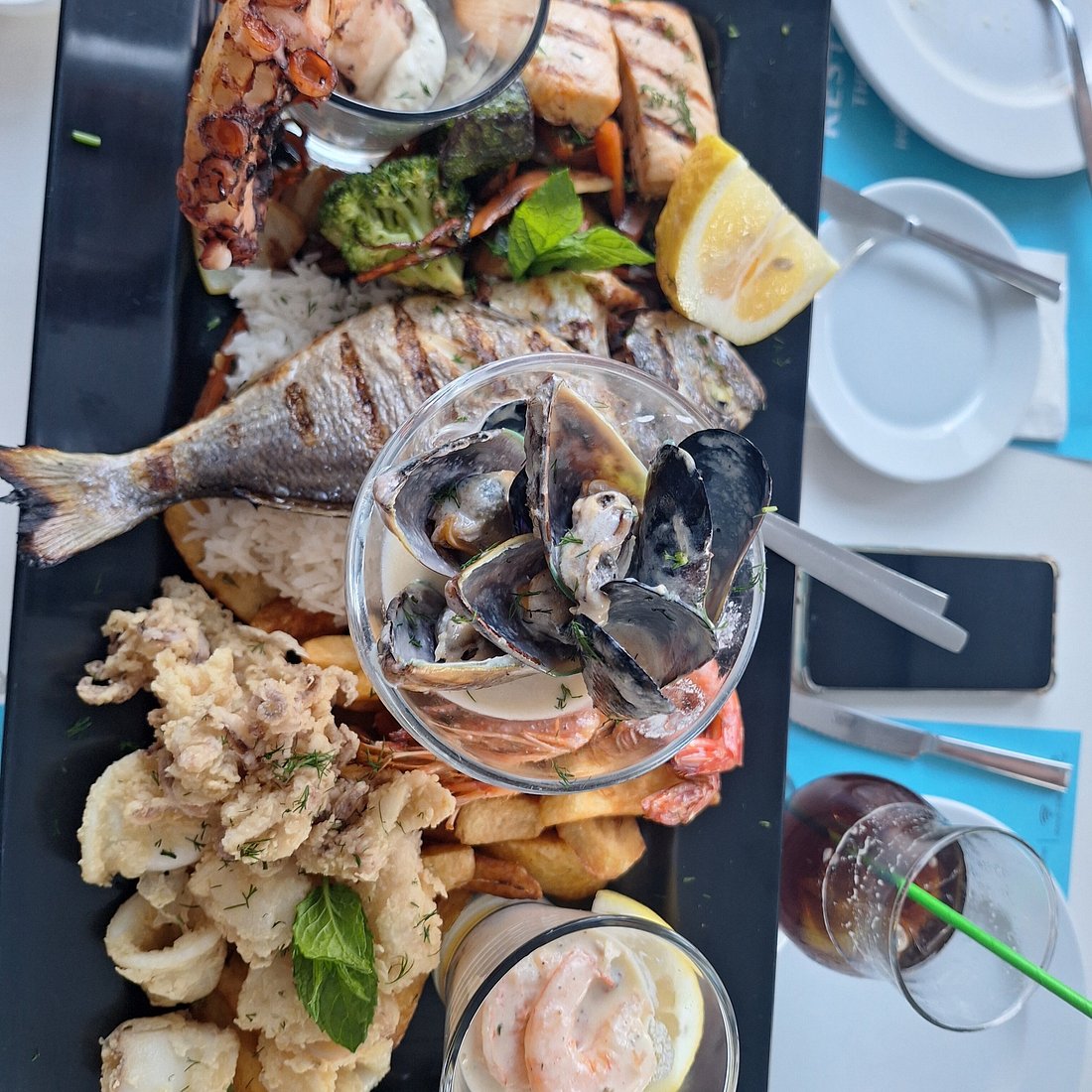 A mixed seafood platter served at Doma