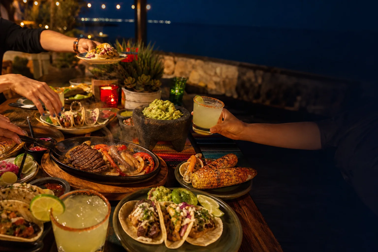 Mexican dinner shared with friends